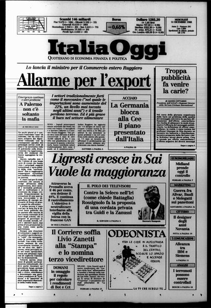 Italia oggi : quotidiano di economia finanza e politica